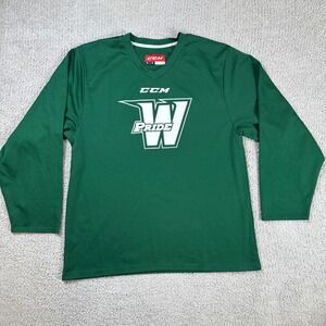 CCM Hockey Jersey Men's M Practice Training Green Long Sleeve NHL Canada